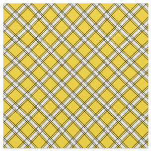 Yellow and white plaid plaid pattern fabric