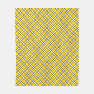 Yellow and white plaid plaid pattern   fleece blanket