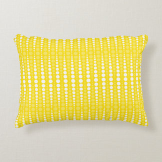 Yellow and White Polka Dot Accent Pillow