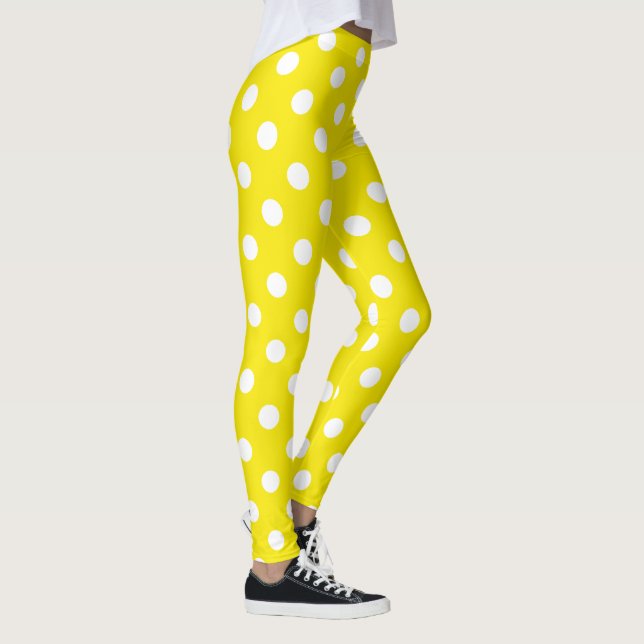 Yellow and White Polka Dot Leggings (Right)