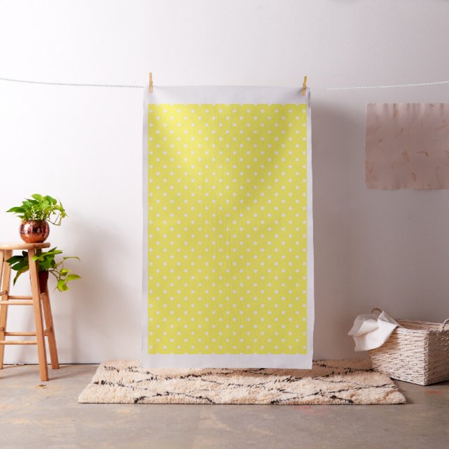 Yellow and White Polka Dot Pattern Fabric (In Situ)