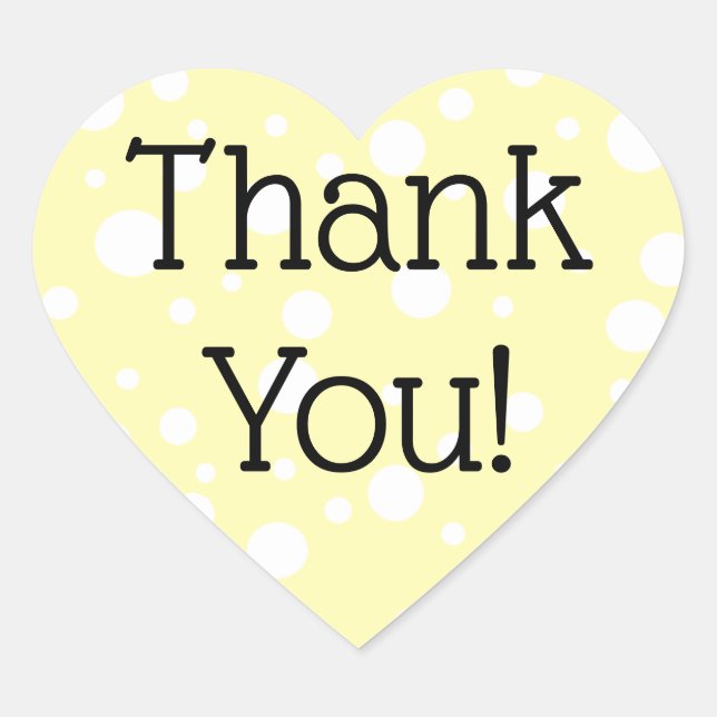 Yellow and White Polka Dot Thank You Stickers (Front)
