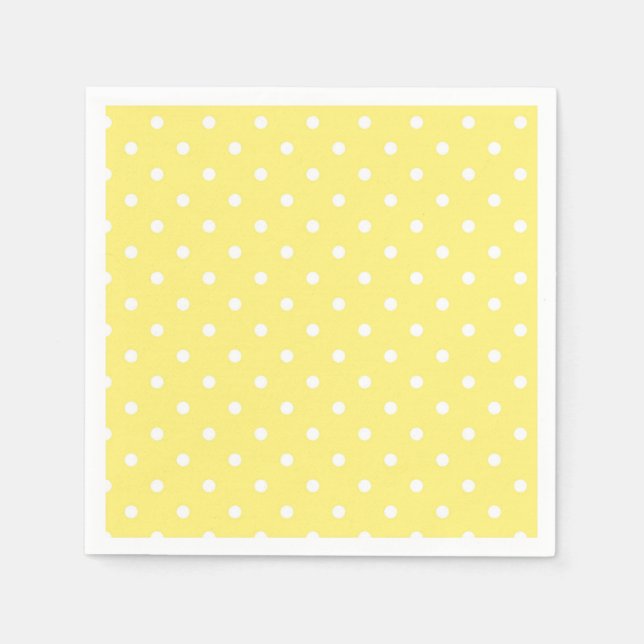 Yellow and white polka dots napkin (Front)