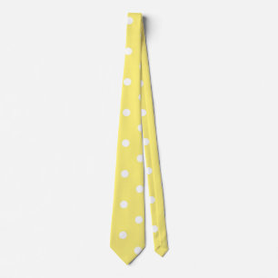 Yellow and White Polka Dots Pattern Tie