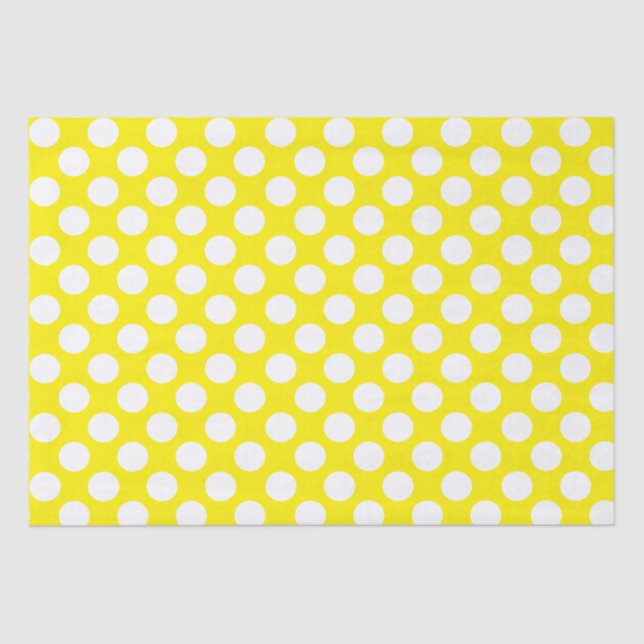 Yellow and white Polka Dots Tissue Paper (Front)