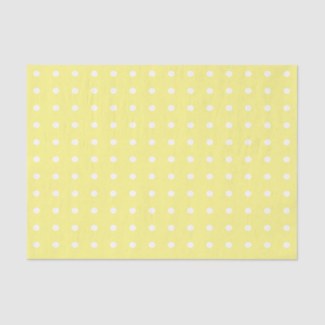 Yellow and White Polka Dots Tissue Paper (Front)