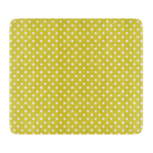 Yellow and White Polkadot Cutting Board