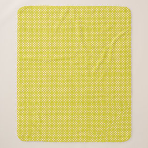 Yellow and White Polkadot Sherpa Blanket