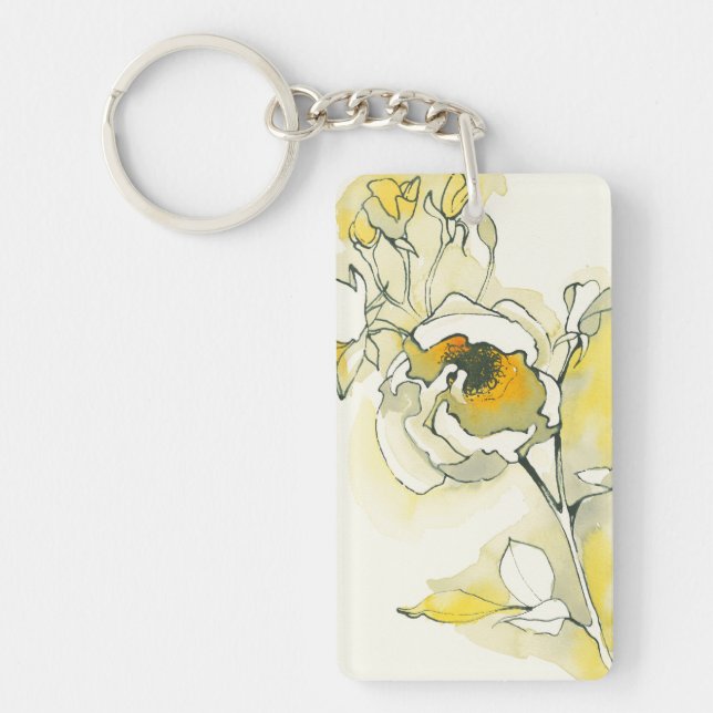 Yellow and White Roses Key Ring (Front)