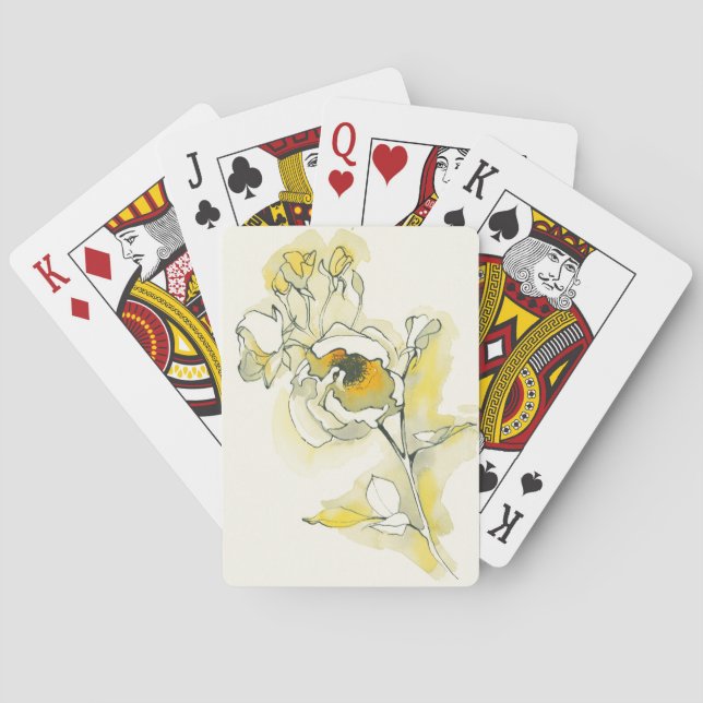 Yellow and White Roses Playing Cards (Back)
