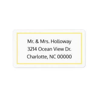 Yellow and White RSVP Address Label
