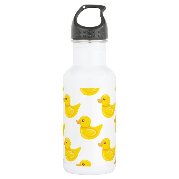 Yellow and White Rubber Duck, Ducky 532 Ml Water Bottle Zazzle.co.uk