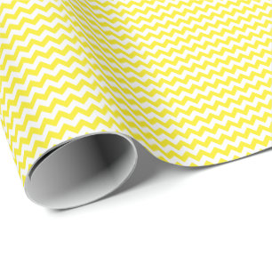 Yellow and White Small Chevron Wrapping Paper