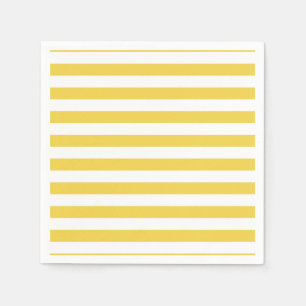 Yellow and White Stripe Pattern Napkin