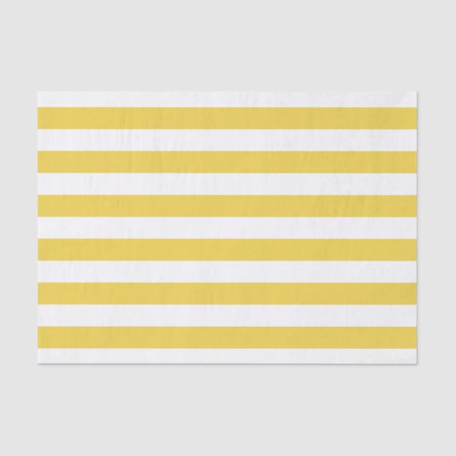Yellow and White Stripe Pattern Tissue Paper (Front)