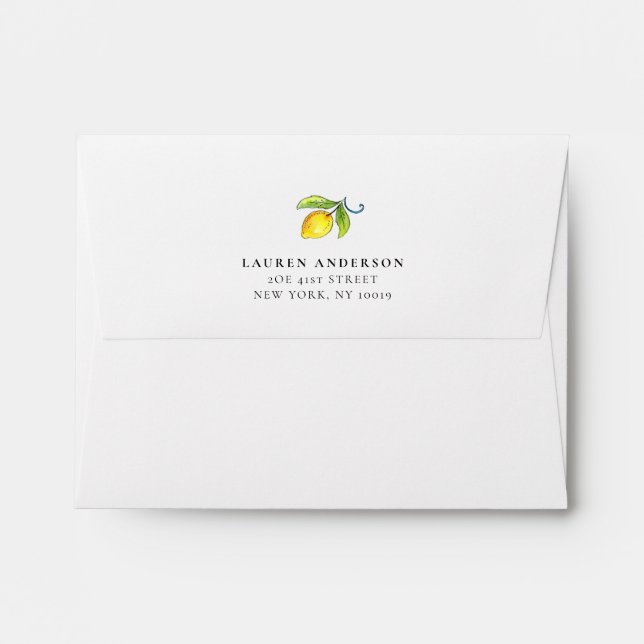 Yellow and white stripe Return Address Envelope (Back (Top Flap))