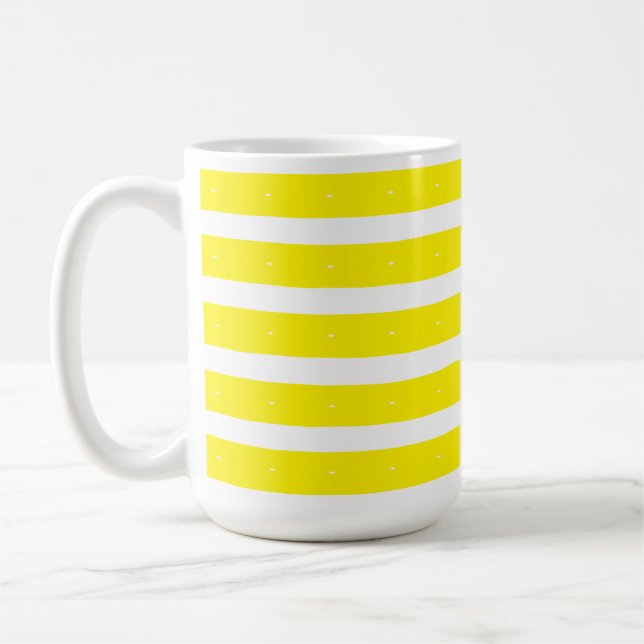 Yellow and white stripes coffee mug (Left)