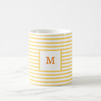 Yellow and White Stripes Custom Monogram