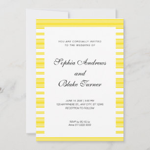Yellow and White Stripes Modern Wedding Invitation