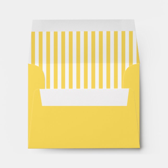 Yellow and White Stripes Pattern Envelopes (Back (Bottom))