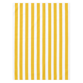 Yellow and White Stripes Pattern Tablecloth