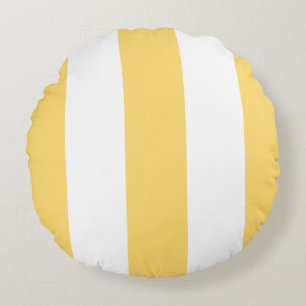 Yellow And White Stripes Throw Pillow