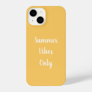 Yellow and White Summer Vibes Only Typography iPhone 14 Case