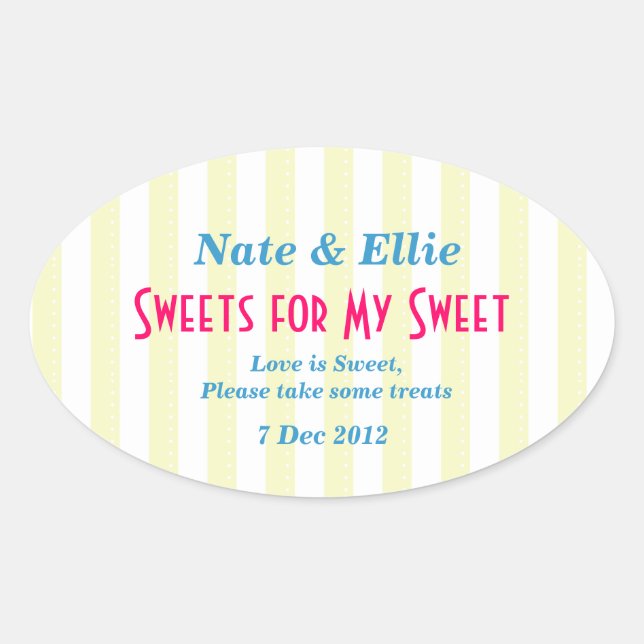 Yellow and white "sweets for my Sweet" Sticker (Front)