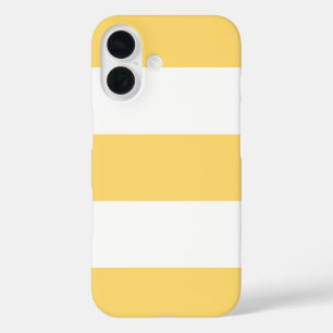 Yellow And White Vertikal Stripes iPhone 16 Case