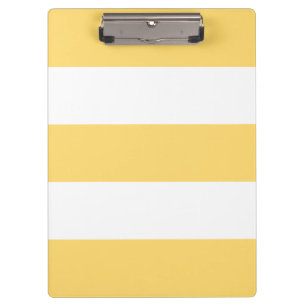 Yellow And White Vertikal Stripes Clipboard