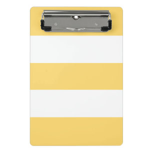 Yellow And White Vertikal Stripes Mini Clipboard