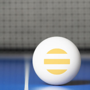Yellow And White Vertikal Stripes Ping Pong Ball