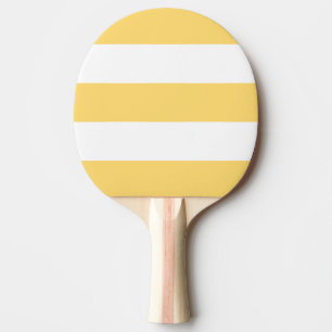 Yellow And White Vertikal Stripes Ping Pong Paddle