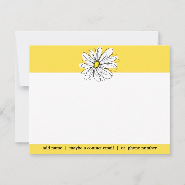 Yellow and White Whimsical Daisy Social Thank you (Front)