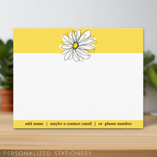 Yellow and White Whimsical Daisy Social Thank you Card