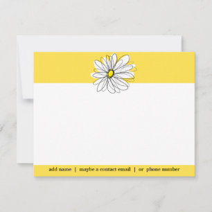 Yellow and White Whimsical Daisy Social Thank you Card
