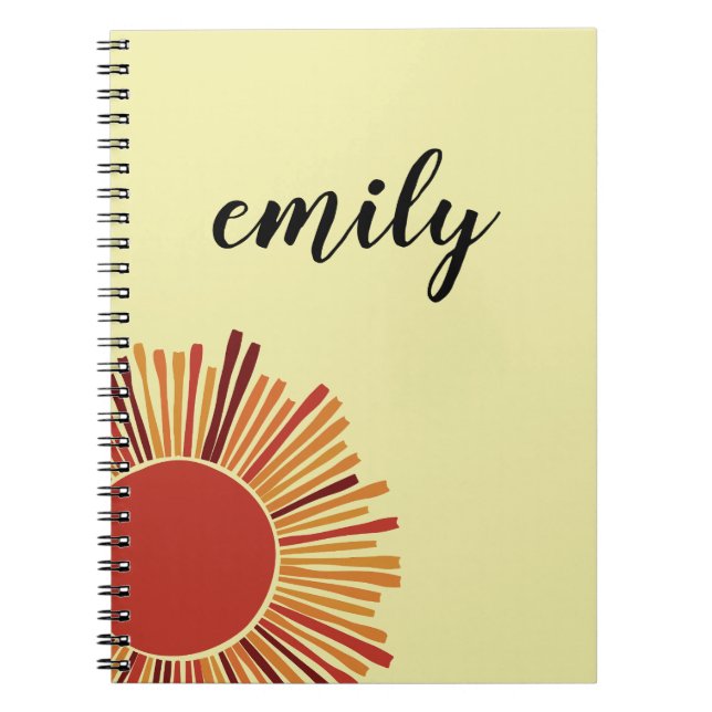 Yellow and White Whimsical Daisy with Custom Notebook (Front)