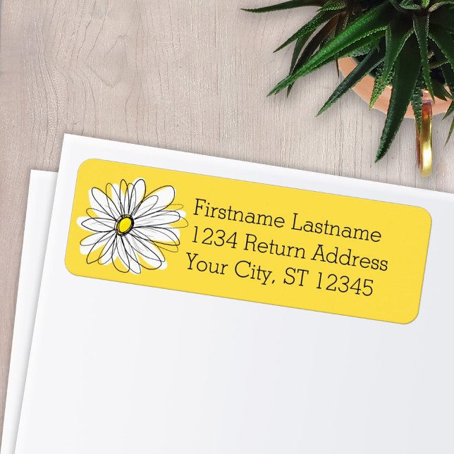 Yellow and White Whimsical Daisy with Custom Text (Creator Uploaded)