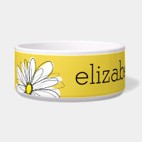 Yellow and White Whimsical Daisy with Custom Text