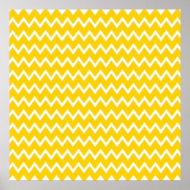 Yellow and White Zigzag Pattern Poster (Front)