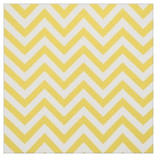 Yellow and White Zigzag Stripes Chevron Pattern Fabric