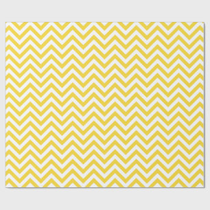 Yellow and White Zigzag Stripes Chevron Pattern Wrapping Paper