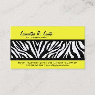 Yellow and Zebra Stripe Business Card