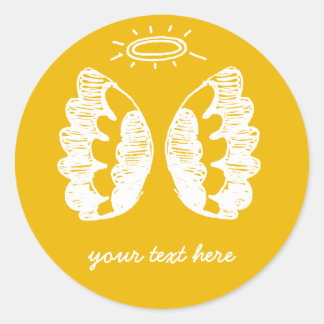 Yellow Angel Classic Round Sticker