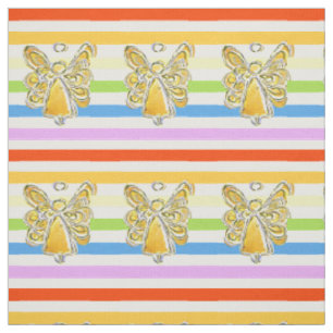 Yellow Angel Rainbow Stripe Fabric Art Material