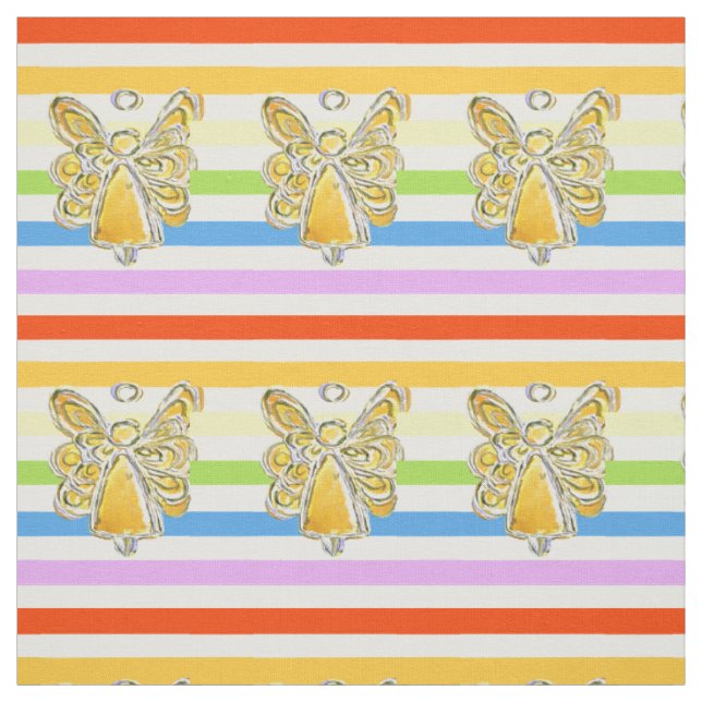 Yellow Angel Rainbow Stripe Fabric Art Material (Swatch)