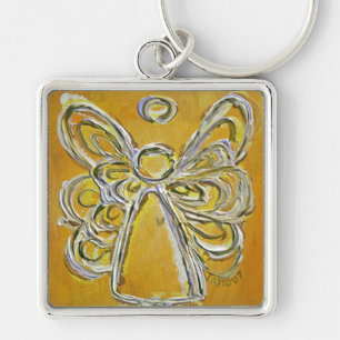 Yellow Angel Wings Keychain