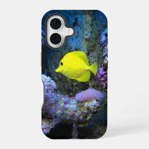 Yellow Angelfish and Coral Photo iPhone 16 Case