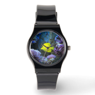 Yellow Angelfish and Coral Photo Watch