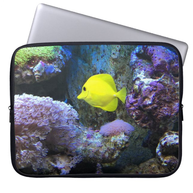 Yellow Angelfish Laptop Sleeve (Front)